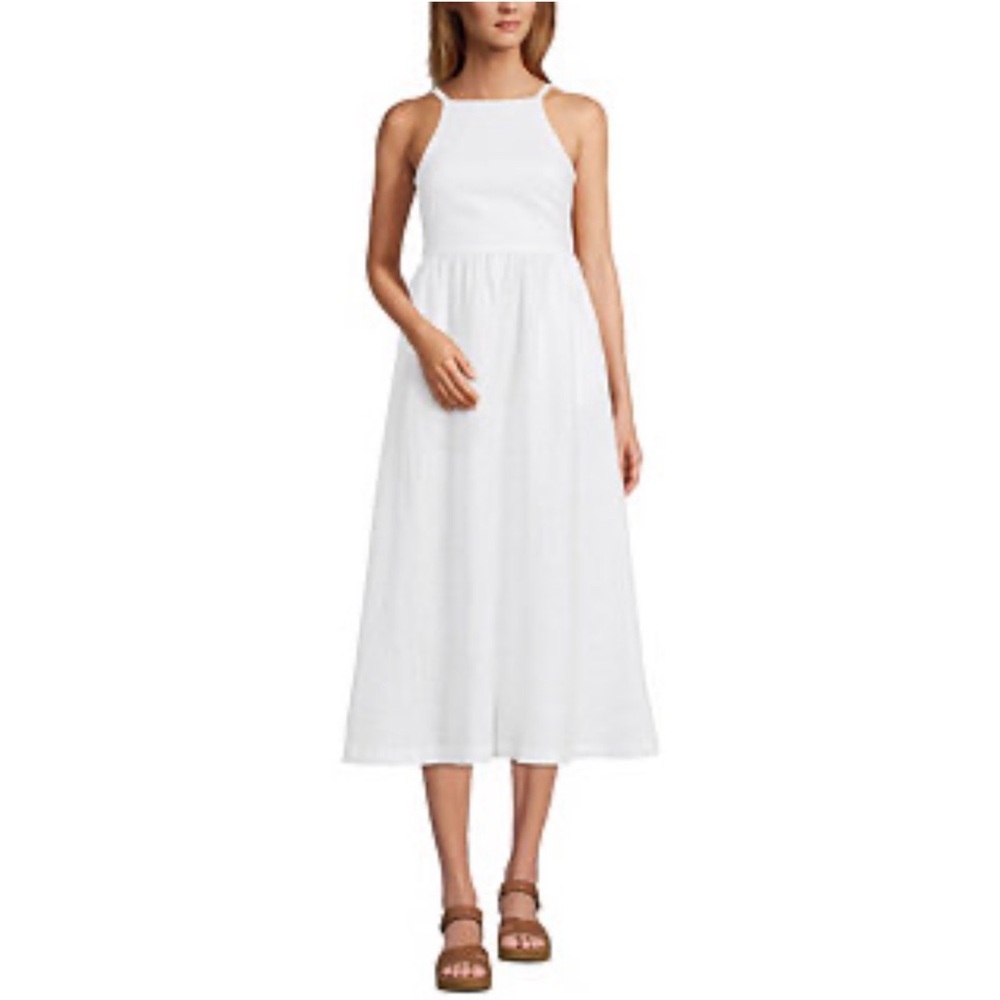 Lands' End White Midi Dress